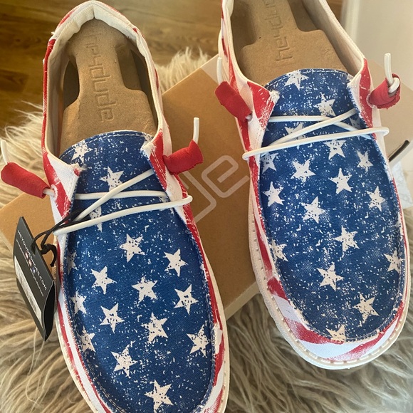 Hey Dude Shoes Womens Hey Dude Patriotic Stars And Stripes Shoes Poshmark